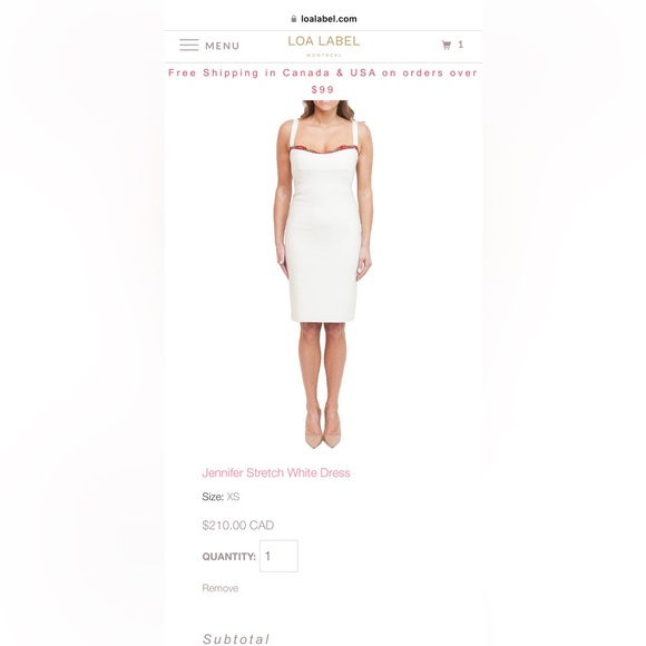 White dress with rose lace detail size xs. Loa Label Montreal - Picture 5 of 7